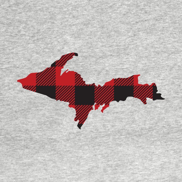 Upper Peninsula of Michigan Yooper Plaid Flannel design by DoctorWatsonDesigns